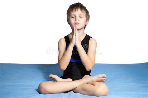 Young Boy Practices Yoga Stock Image Image Of Practice 85555017