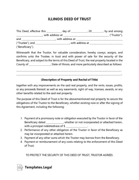 Illinois Deed Forms And Templates Free Word Pdf Odt