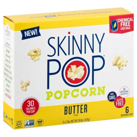 Skinny Pop Butter Flavor Popcorn 6 Bags 28 Oz Kroger