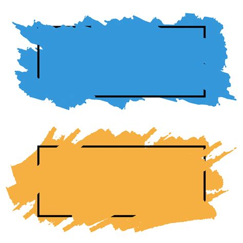 Two Bannersborders Of Color Brush Strokes Vector Set 625970 Vector