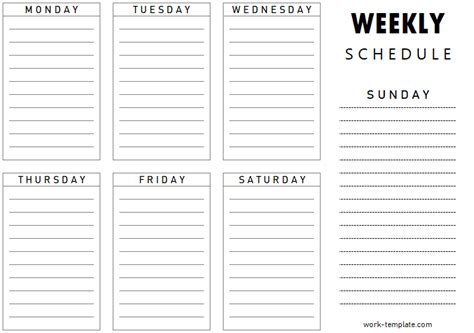 Free Weekly Schedule For Seven Days A Week Download The Latest Weekly
