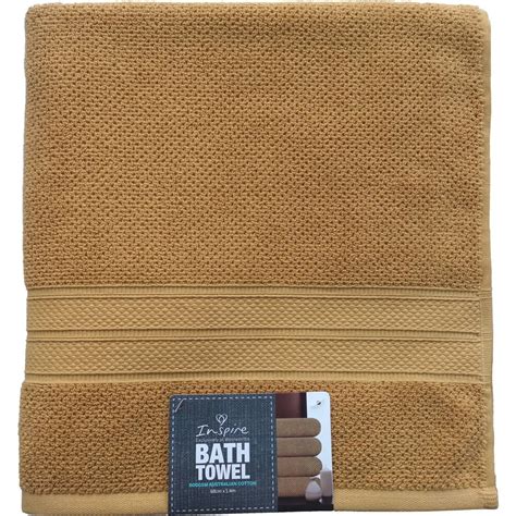Inspire Bath Towel Mustard Each Woolworths