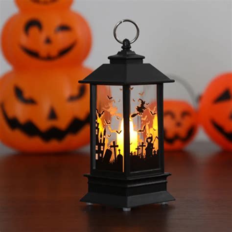 2pcs Halloween Vintage Pumpkin Castle Light Lamp Party Hanging Decor