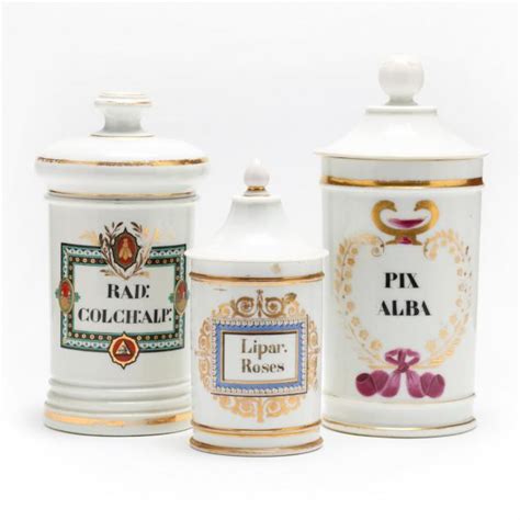 A Trio Of French Porcelain Drug Jars Lot 1051 Session Iii The Dr