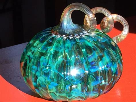 Hand Blown Glass Pumpkin From Bobby Bowes 2001 Purchased At The Triton Museum In Santa Clara