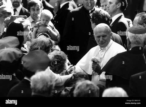 Pope John Paul Ii Visits Britain May 1982 The Pope Is Greeted By Well