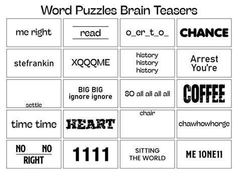 Printable Word Puzzles Brain Teasers Word Puzzles Brain Teasers Brain Teasers With Answers