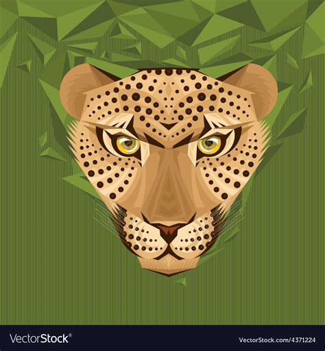 Portrait Of A Leopard On Abstract Background Vector Image