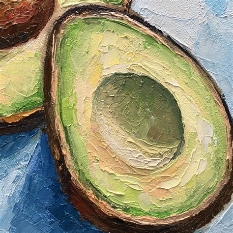 Avocado Painting Fruit Original Art Still Life Painting Etsy