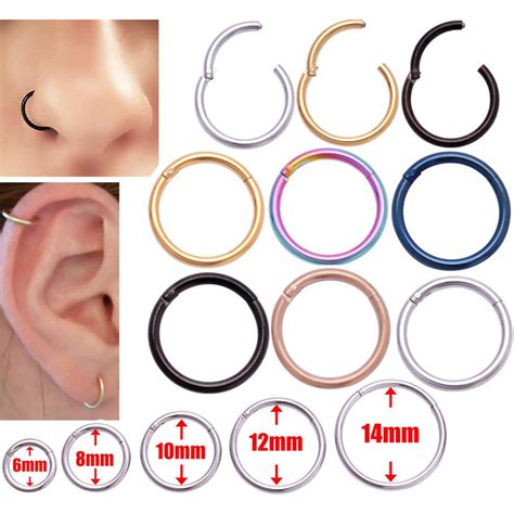 Buy Unisex Stainless Steel Segment Nose Ring Body Piercing Ear Ring Helix Tragus Ring Hoop At