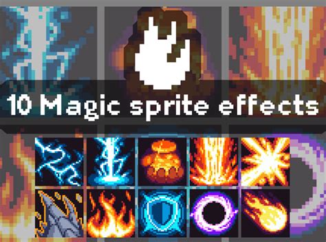 Pixel Art Magic Sprite Sheet Effects By 2d Game Assets On Dribbble