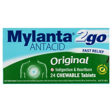 Buy Mylanta 2go Original Chewable Tablets 24 Pack Antacids And Stomach