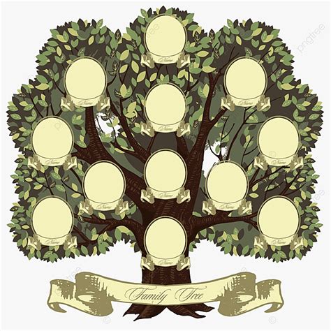 árbol Genealógico Genealógico De Dibujos Animados Con Inscripción De