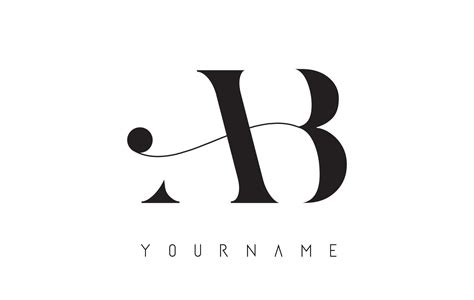 A B Ab Initials Letters Logo Design Vector Template With A Minimalist