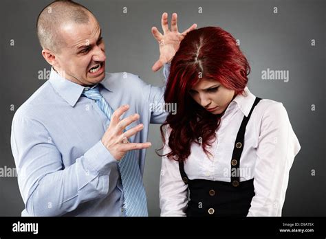 Boss Angry On A New Employee Shouting Threatening Stock Photo Alamy