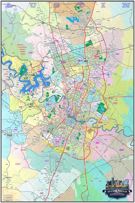 Austin Tx Subdivisions And Neighborhoods Map Map Area Map Us Map