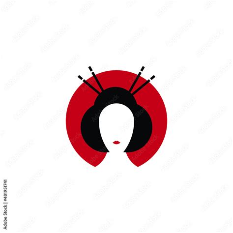 Geisha Vector Logo Illustration Japanese Culture Symbol And Icon Logo