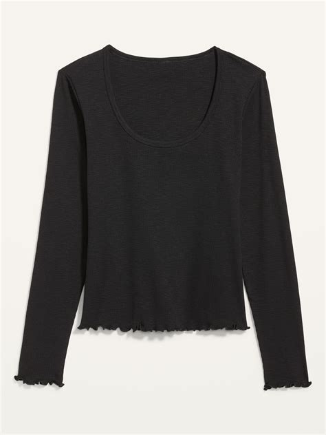 Slim Fit Rib Knit Long Sleeve T Shirt For Women Old Navy