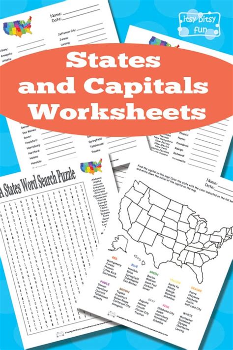 Free Printable States And Capitals Worksheets Printable Templates By Nora