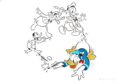 Donald Ducks Evolution Over The Last 80 Years Original Drawing