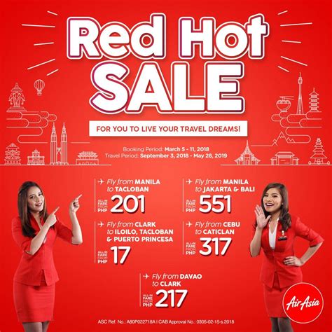 You can ask for these allowances and. AirAsia's Red Hot Seat Sale is back! Book from March 5 ...