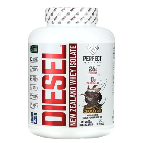 Perfect Sports, Diesel, New Zealand Whey Isolate, Triple Rich Chocolate