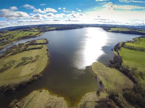 Llandegfedd Reservoir Pontypool Aerial Photography Wales