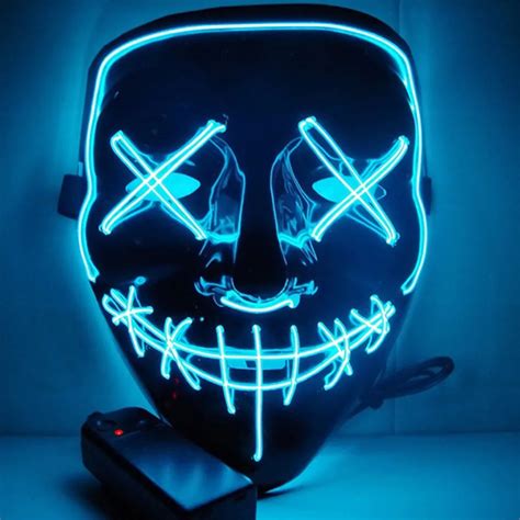 Festival Party Funny Mask Halloween Led Mask Glowing Scary Club Terror