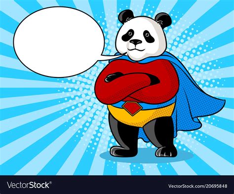 Panda Superhero Pop Art Royalty Free Vector Image