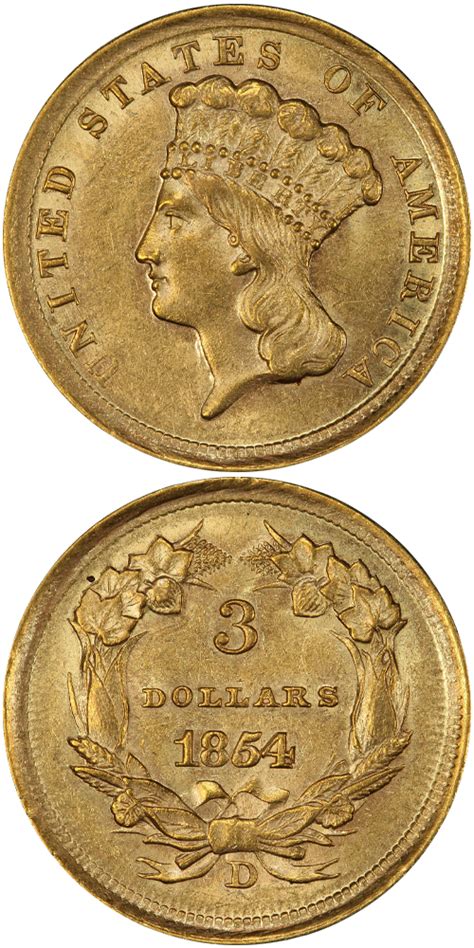 What Is The Value Of A 1854 D Gold Three Dollar