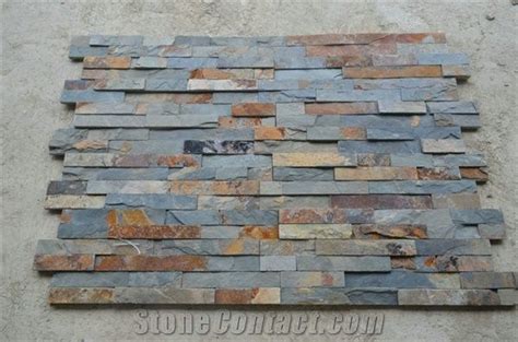 Multicolor Rustic Stacked Stone Rusty Slate Stacked Stone S1120 Rusty