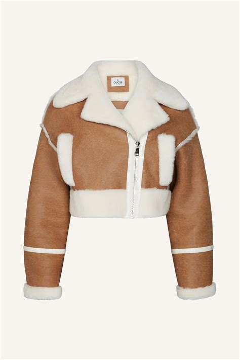 Eloise Cropped Shearling Jacket Ducie