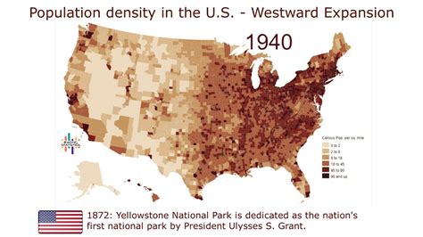 Us Population Density 17902010 Westward Expansion Youtube