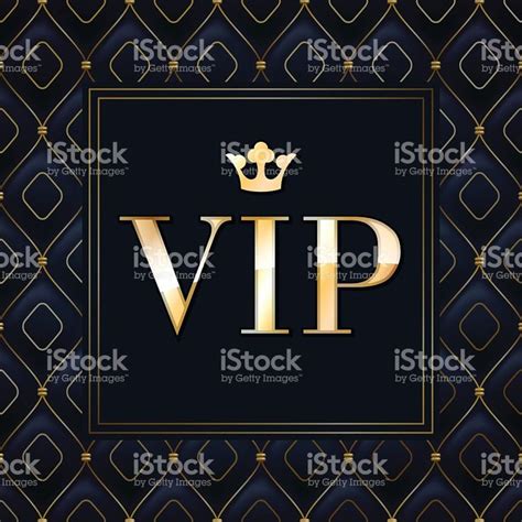 Vip Abstract Quilted Background Diamonds And Golden Letters With