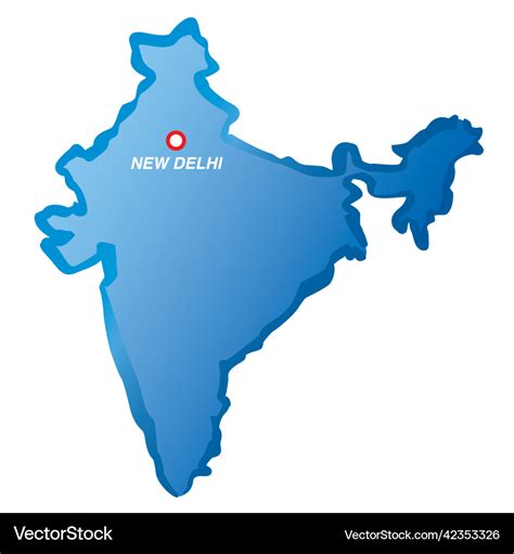 Map Of India And New Delhi Royalty Free Vector Image