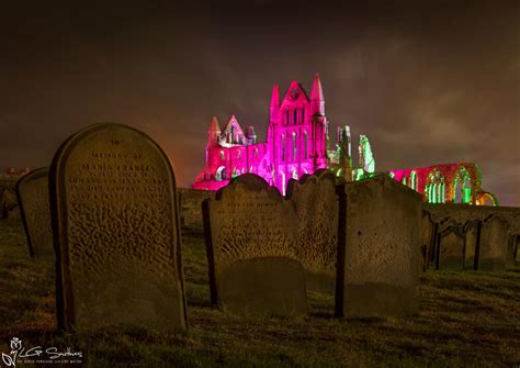 Draculas Graveyard And Illuminated Whitby Abbey The North Yorkshire