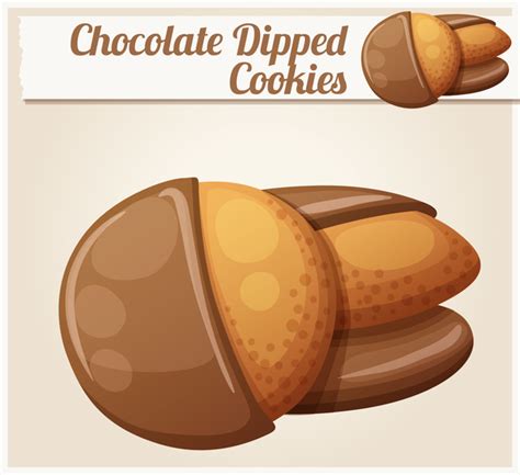 Chocolate Dipped Cookies Vector Free Download