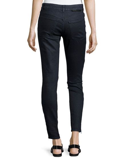 Stella Mccartney Skinny Denim Jeans With Ankle Zips Blue