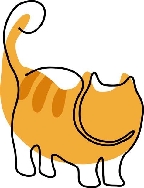Simplicity Cat Freehand Continuous Line Drawing 18754337 Png