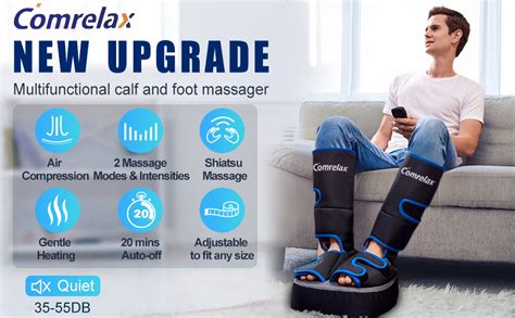 Comrelax Pro Shiatsu Foot Massager With Heat Air Compression Leg Massager For Circulation Calf