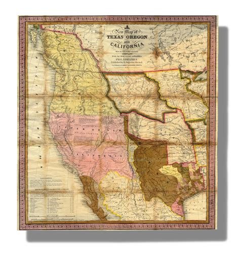 Augustus Mitchells 1846 A New Map Of The Texas Oregon And California