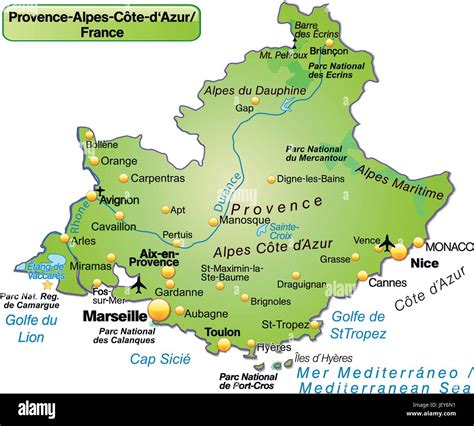 Mappa Dellisola Di Provence Alpes Cte Dazur Come Una Mappa Generale
