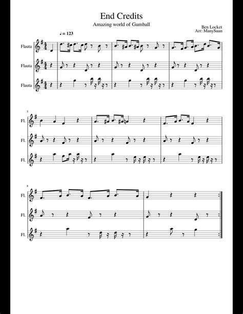 Amazing World Of Gumball Sheet Music For Flute Download Free In Pdf Or Midi
