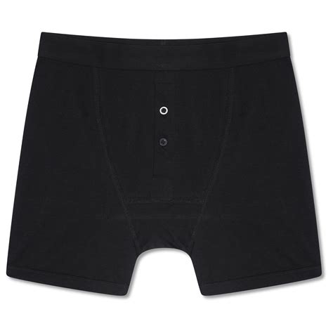 Boxer Shorts Mens Organic Cotton Boxers Black Button Fly Underwear Pack