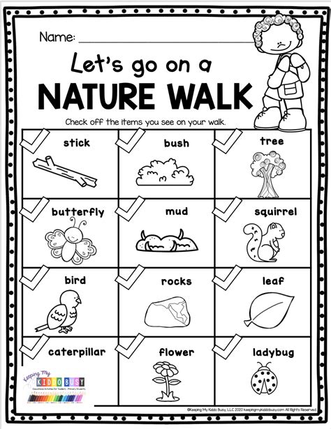 Nature Walk Worksheet