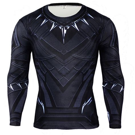 Black Panther Compression Shirt Workouts Tee Pkaway