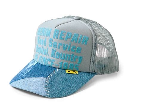Kapital Kapital Denim Repair Service Pt Denim Truck Cap Hat Trucker