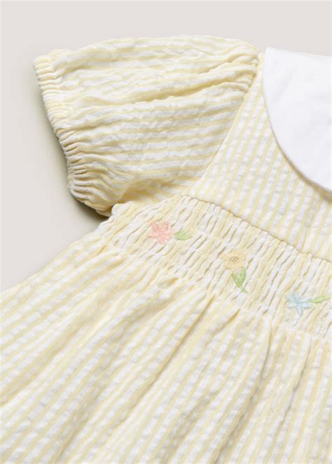 Baby Lemon Stripe Dress And Knickers Set Newborn 18mths Matalan