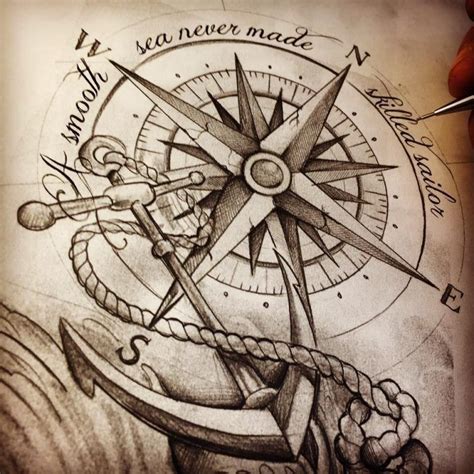 Anchor Compass Tattoo Compass Tattoo Design Anchor Tattoos Nautical