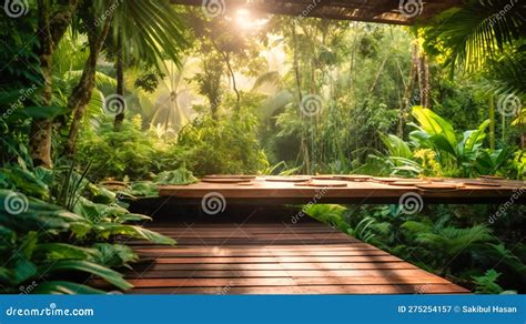 An Enchanting Image of a Luxurious Outdoor Yoga Sanctuary, Stock